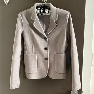 ZARA Light Taupe Women's Single-Breasted Blazer